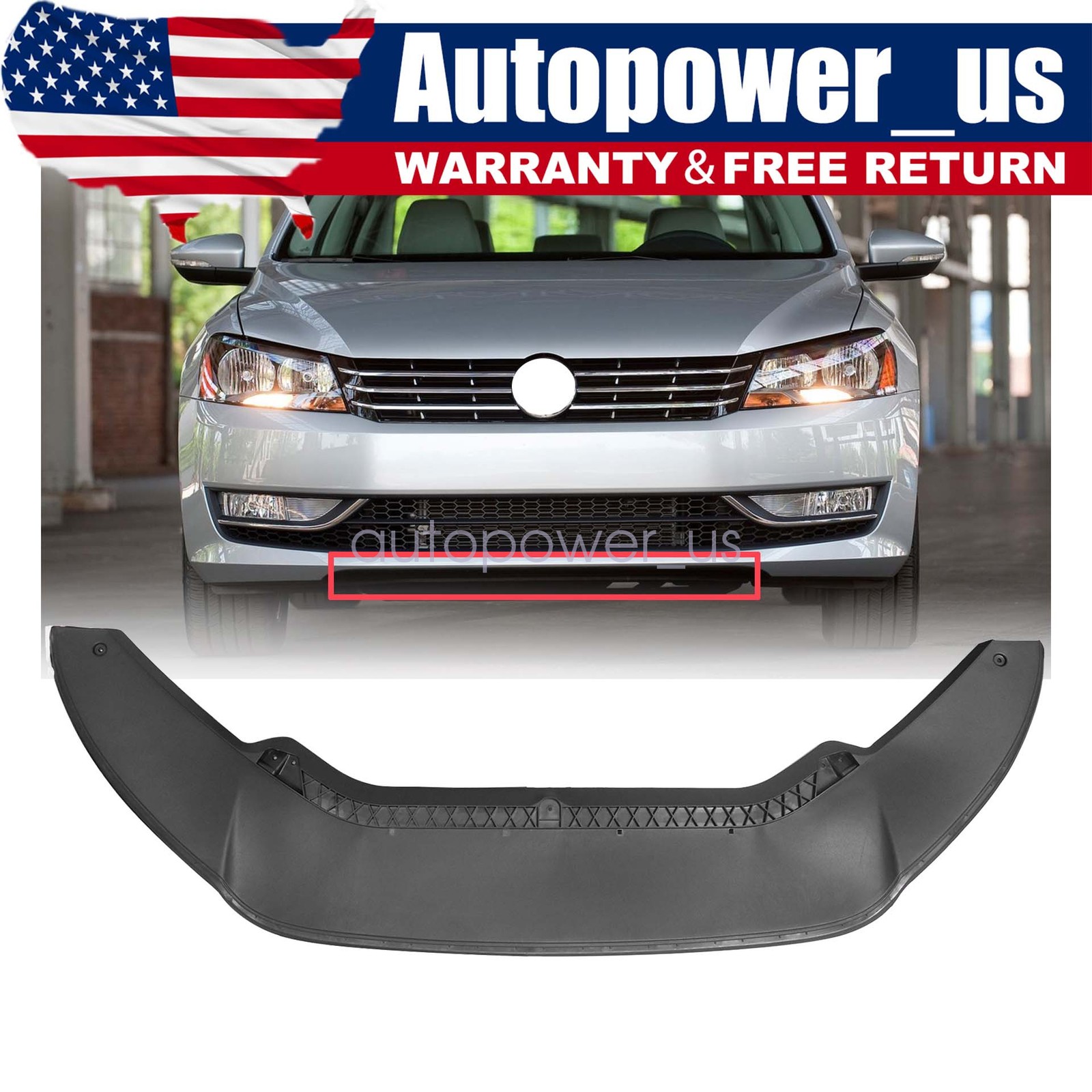New For Volkswagen Passat 2012-2015 561805903A9B9 Front Valance Textured
