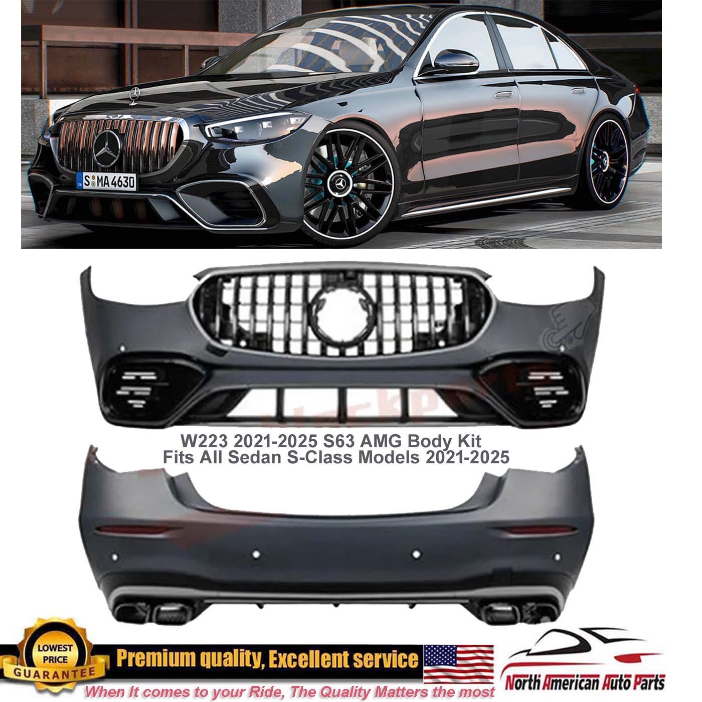 S63 Full Body Kit Bumper Grille 2021 2022 2023 2024 S650 S580 New S-Class