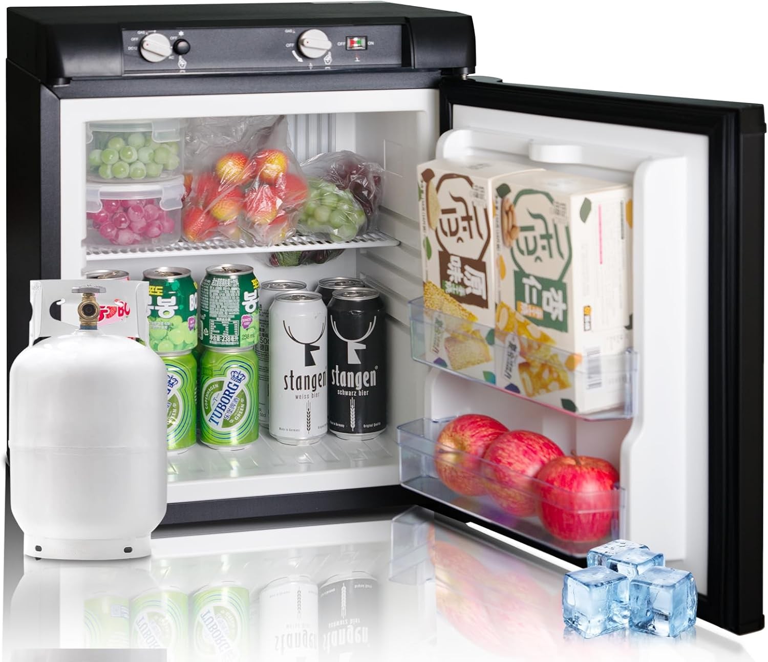 Smad 3 Way 1.4cu.ft 110V/12V Gas Mini Fridge Motorhome RV Caravan Camping Fridge