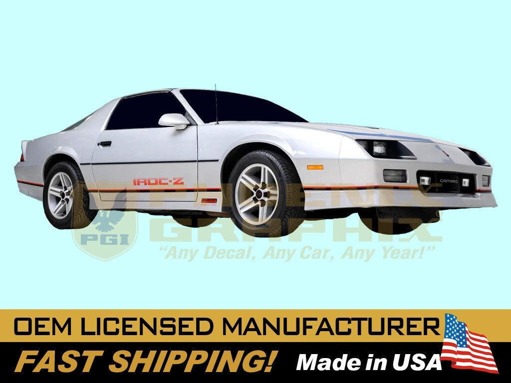 1985 1986 1987 Chevrolet Camaro IROC-Z Z28 Decals Stripes Graphics 2-Color Kit