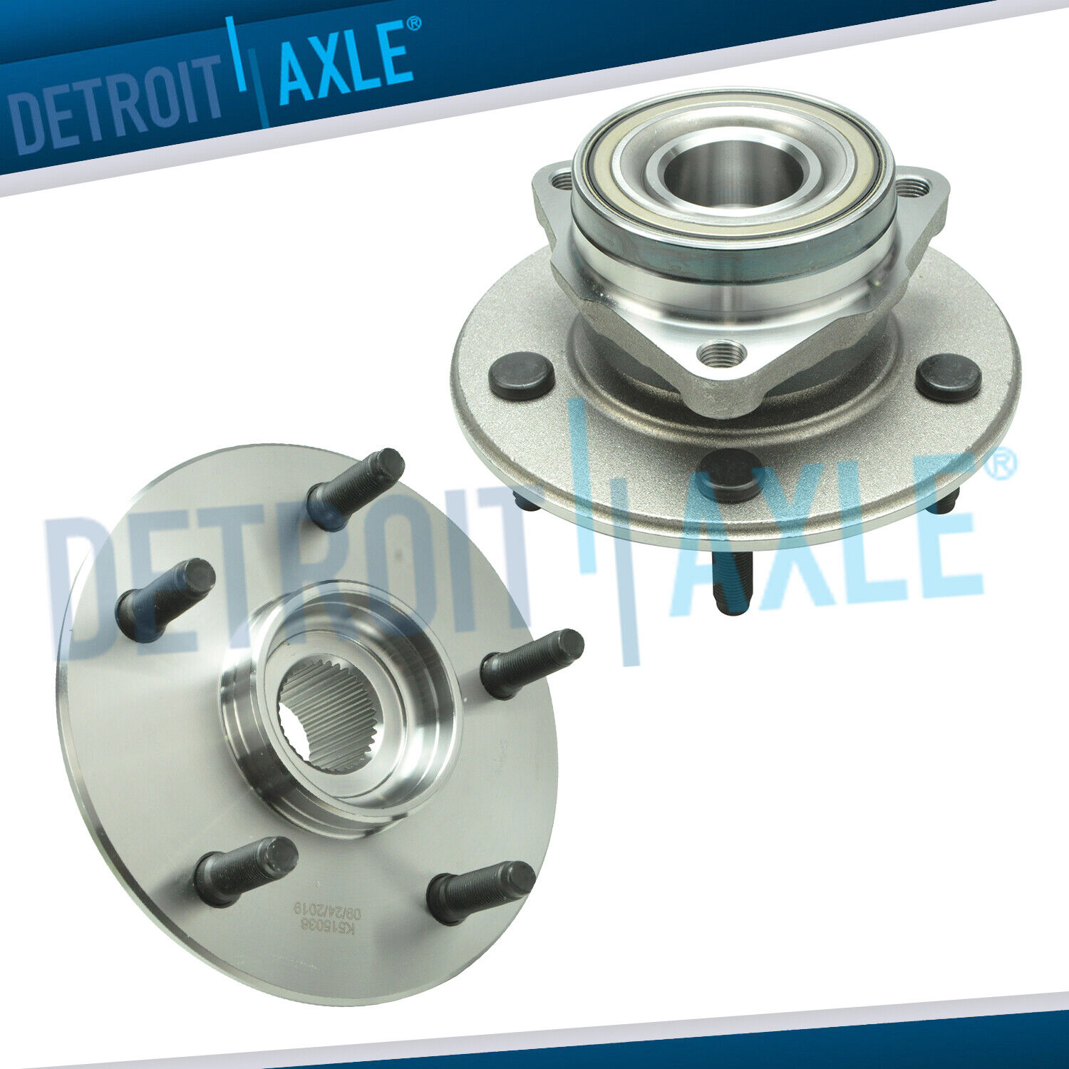 4WD Pair (2) Front Wheel Hub and Bearings Assembly for 2000 2001 Dodge Ram 1500