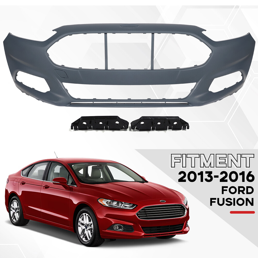Front Bumper Cover Kit With Bracket Fit For 2013-2016 Ford Fusion Primed