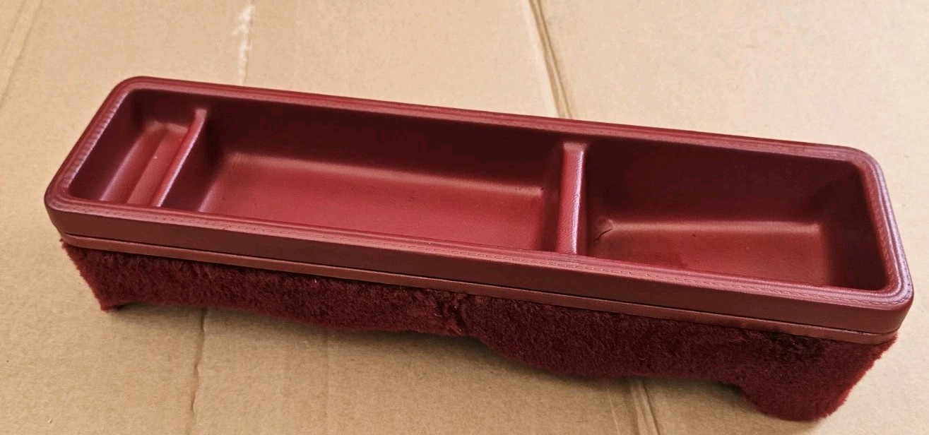 1979 1985 Cadillac Eldorado Barittz Center Console Armrest Storage / Red 1979 1985 Cadillac Eldorado Barittz Center Console Armrest Storage / Red