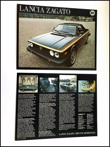 1981 1980 Lancia Zagato Limited Edition Original 1-page Sales Brochure Card