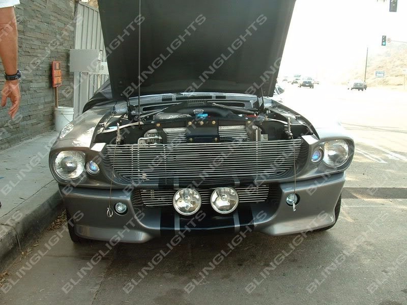 Large Grille Fog Lights Lamps for Ford Mustang Eleanor Shelby GT-500 Fastback