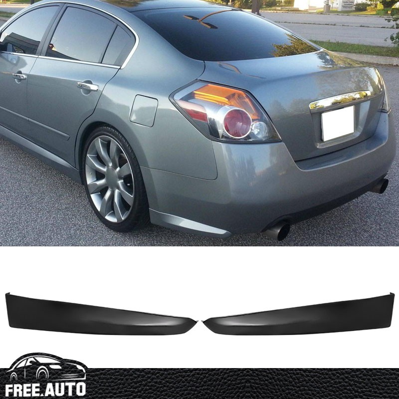 Rear Bumper Lip Fits 07-12 Nissan Altima 4Dr 2PCS Diffuser Aprons Rear Spats PU