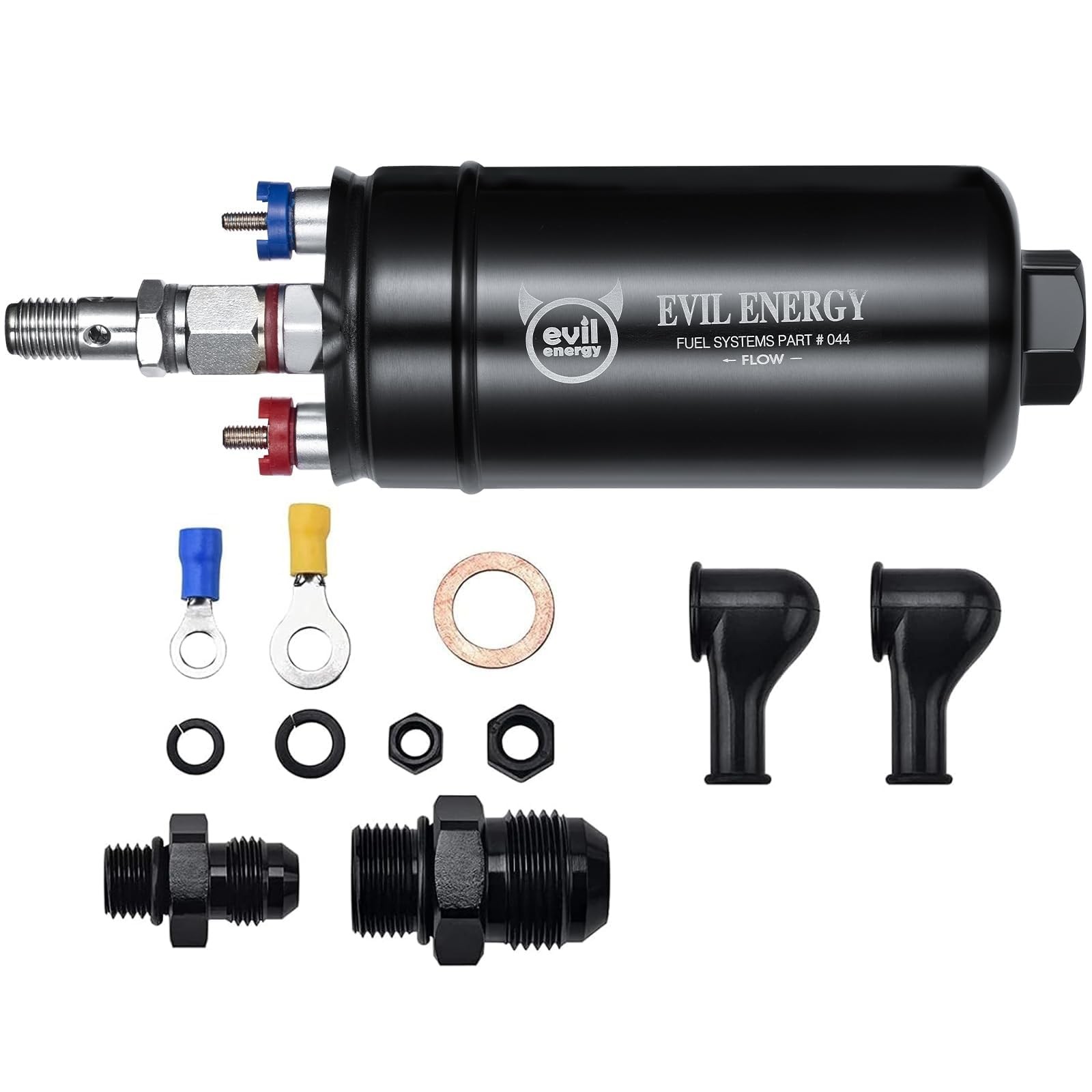 EVIL ENERGY External Inline Fuel Pump Electric 300LPH High Flow 12V Universal
