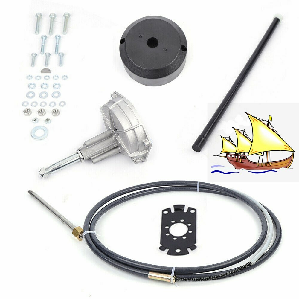 12 Feet Boat Rotary Steering System Outboard Set With 12Ft SS13712 Marine Cable