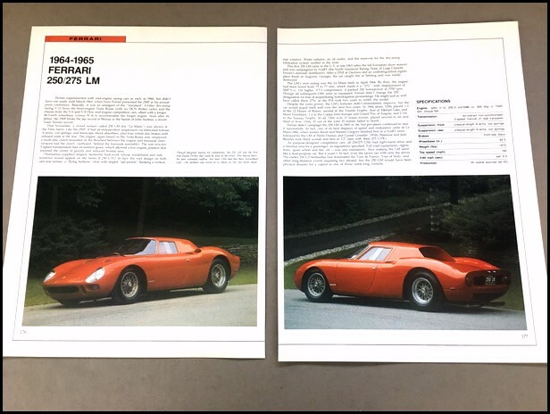 Ferrari 250LM 275LM Car Review Print Article with Specs 1964 1965 P176 Ferrari 250LM 275LM Car Review Print Article with Specs 1964 1965 P176