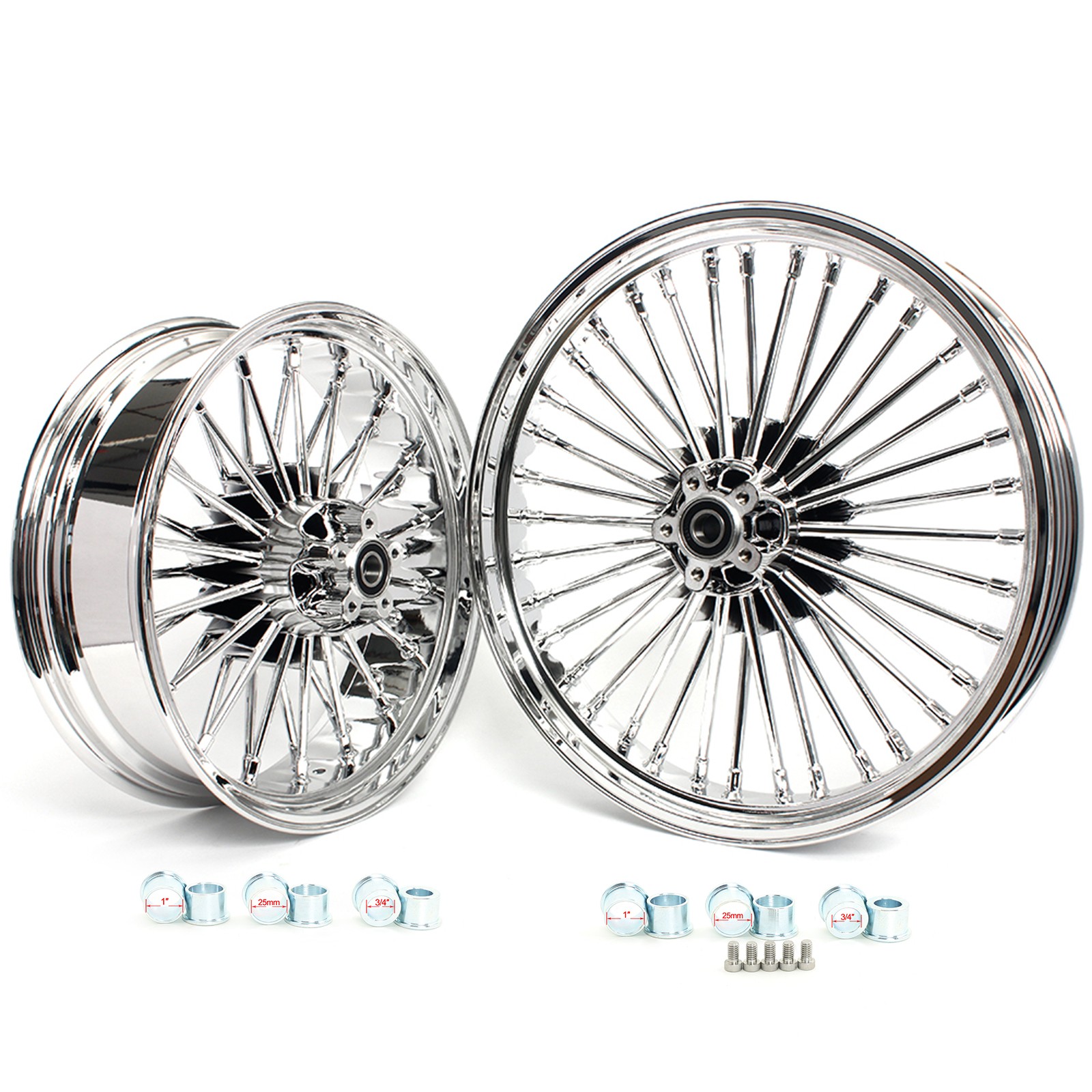 21x3.5 18x5.5 Fat Spoke Wheels Front Rear Rims for Harley Softail Fatboy Deluxe