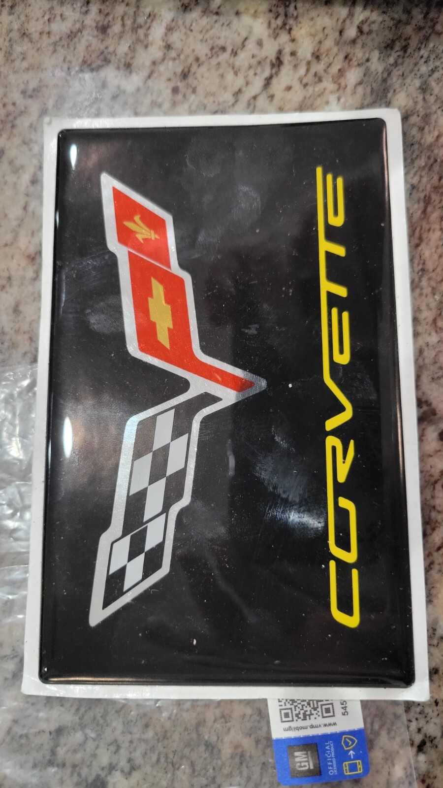 C6 Corvette Radiator Shroud or Fuse Box Emblem GM Yellow Velocity