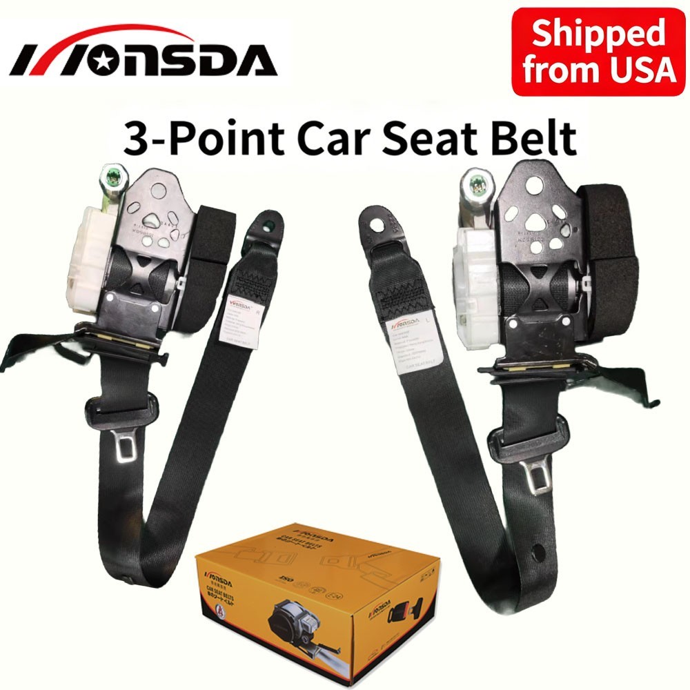 Seat Belts For 2021 Toyota RAV4 Rear Left And Right Seat Belt Retractor Black