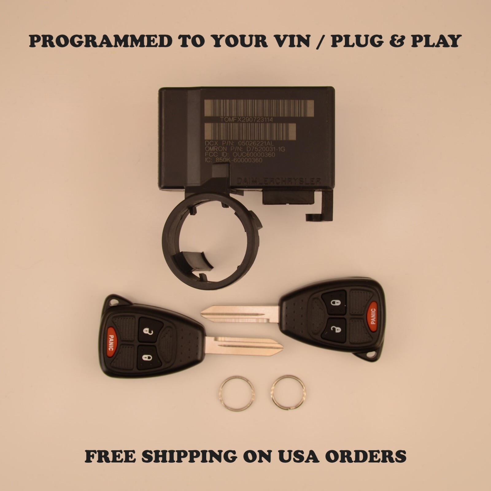 2007-2008 Dodge Ram Immobilizer 05026221AL VIN Programmed Plug & Play