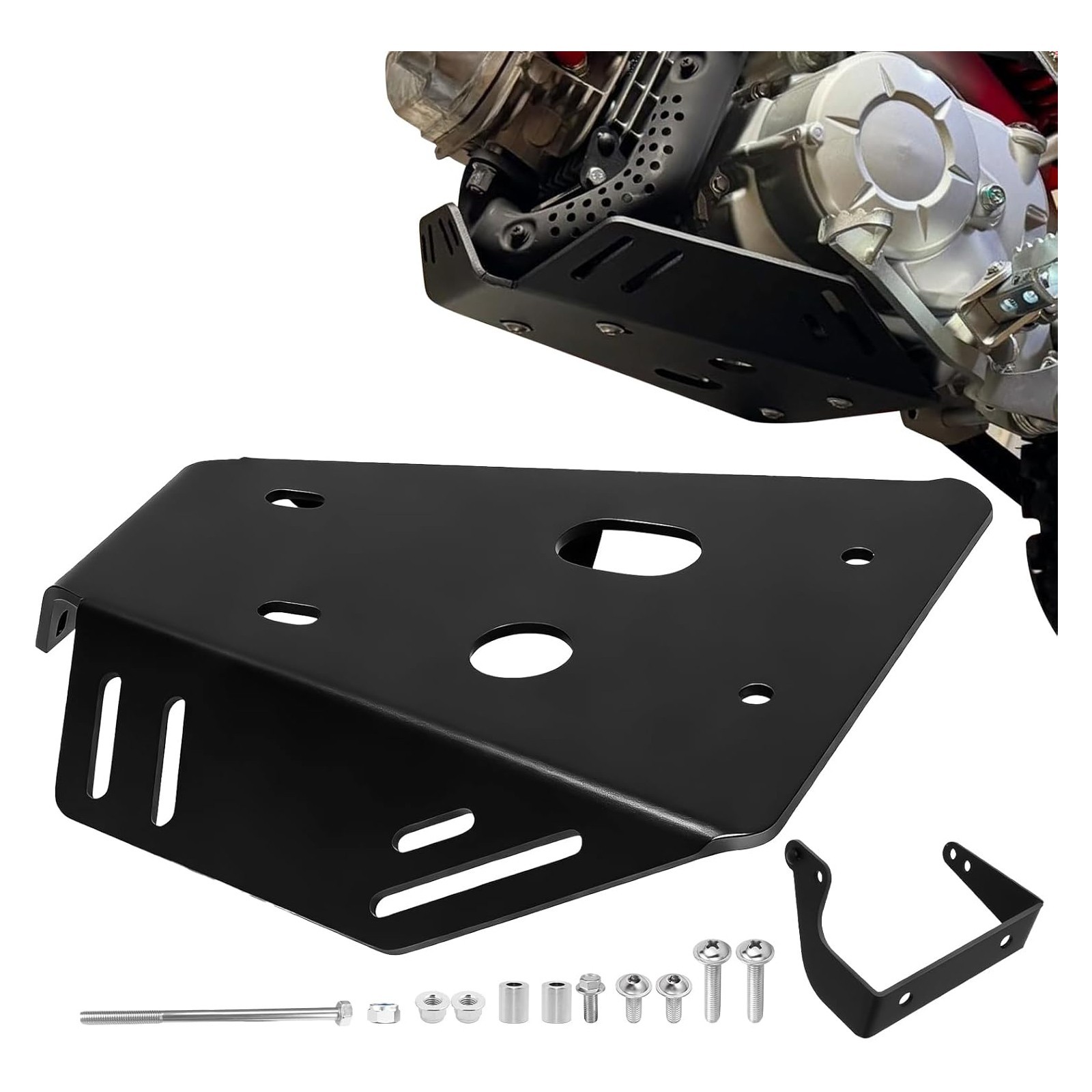 Black Lower Engine Bash Guard Skid Plate Mud Protector for Honda CRF110F 2013-26