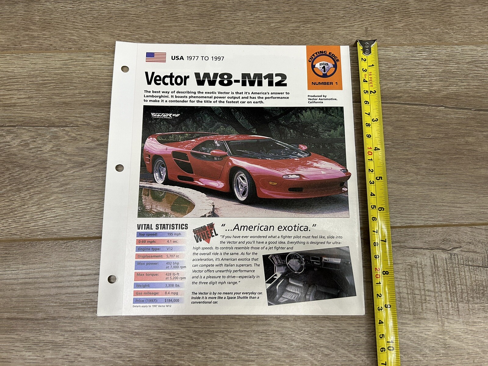 Hot Cars Street Racers Vector W8-M12 #1 Folder Brochure Spec Sheet Hot Cars Street Racers Vector W8-M12 #1 Folder Brochure Spec Sheet