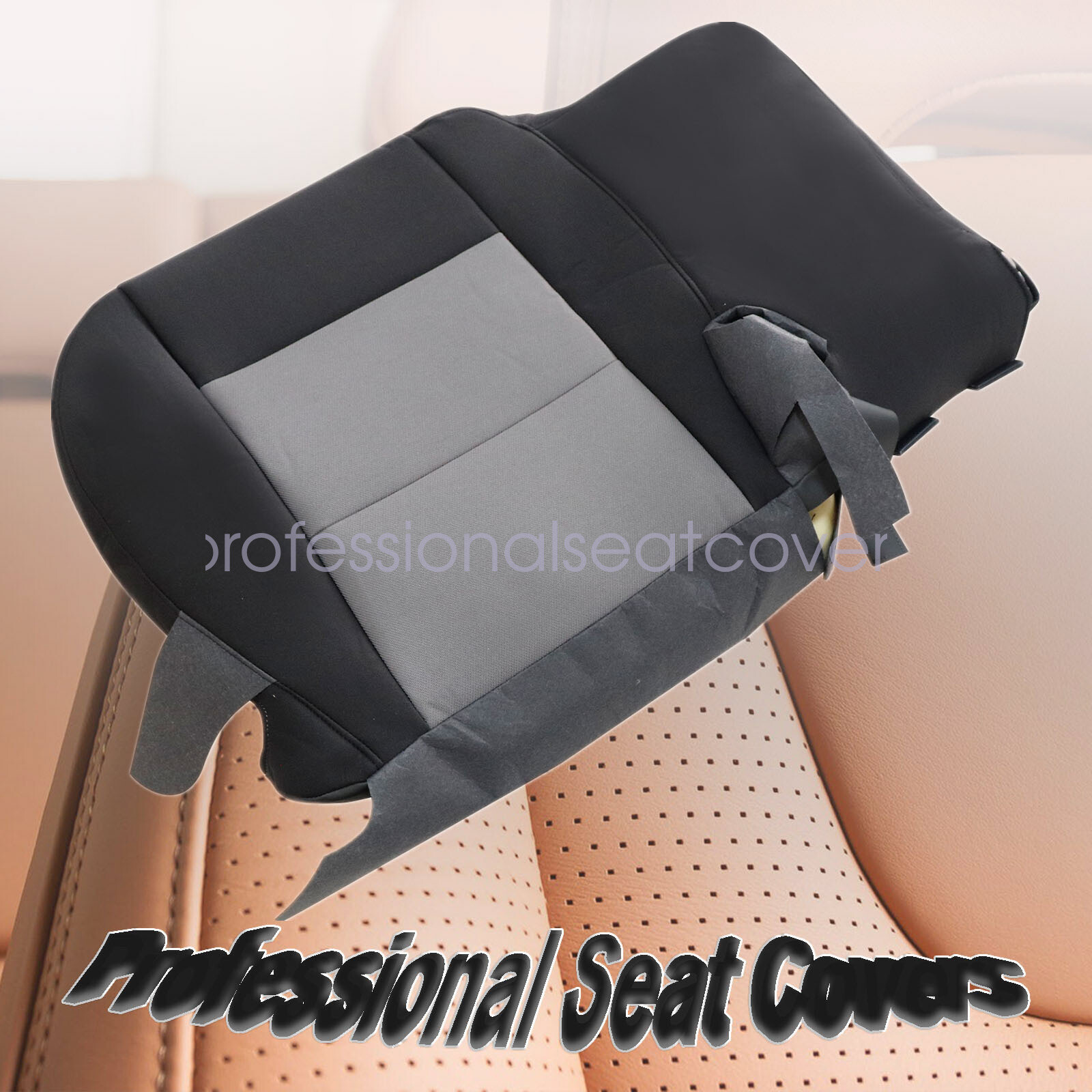 For 2003-2009 2010 2011 Ford Ranger Driver Bottom Cloth Seat Cover Black/Gray