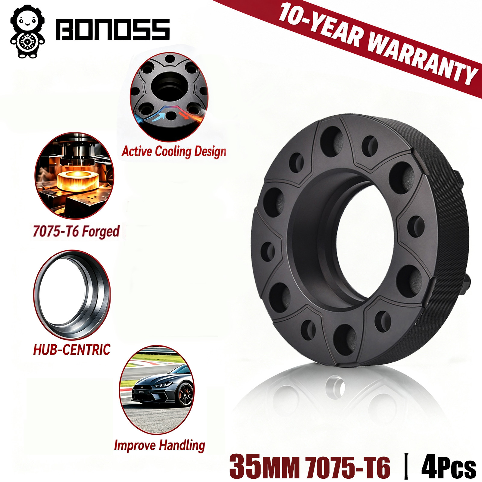 BONOSS 2pcs 35mm 6x135 14x1.5 Hub centric Wheel Spacers for 2015-2025 Ford F150
