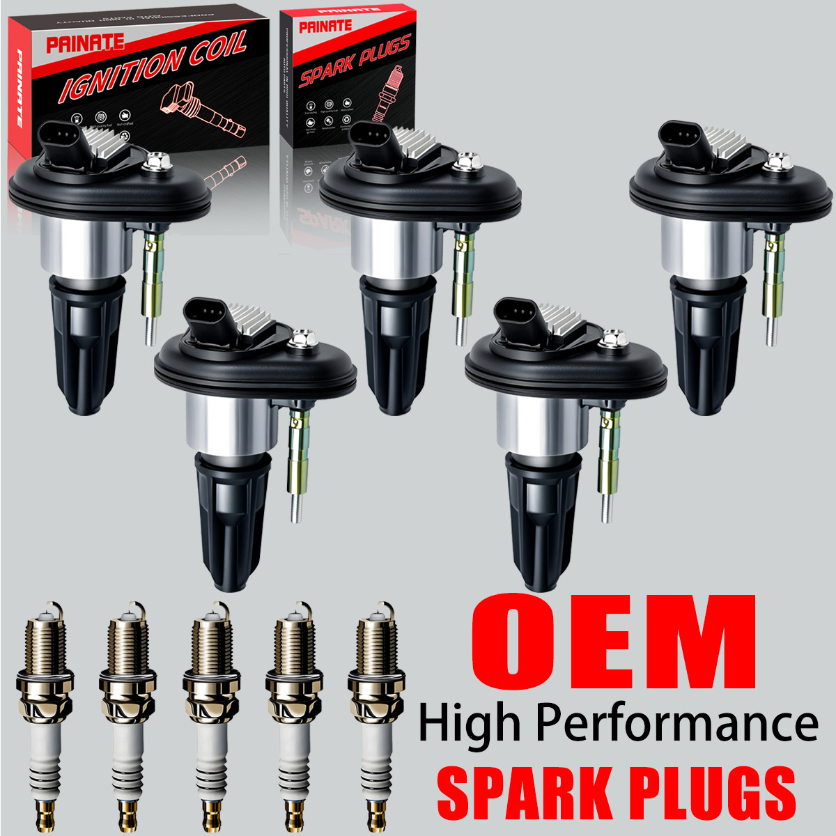 5X Brand OEM Ignition Coils & 5X Spark Plugs For GMC Canyon Chevy Colorado UF303