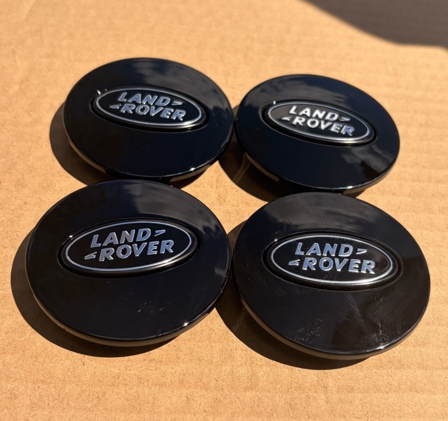 4x, Set of Land Rover Black-Black Wheel Center Hub Caps, HSE Land Rover Center