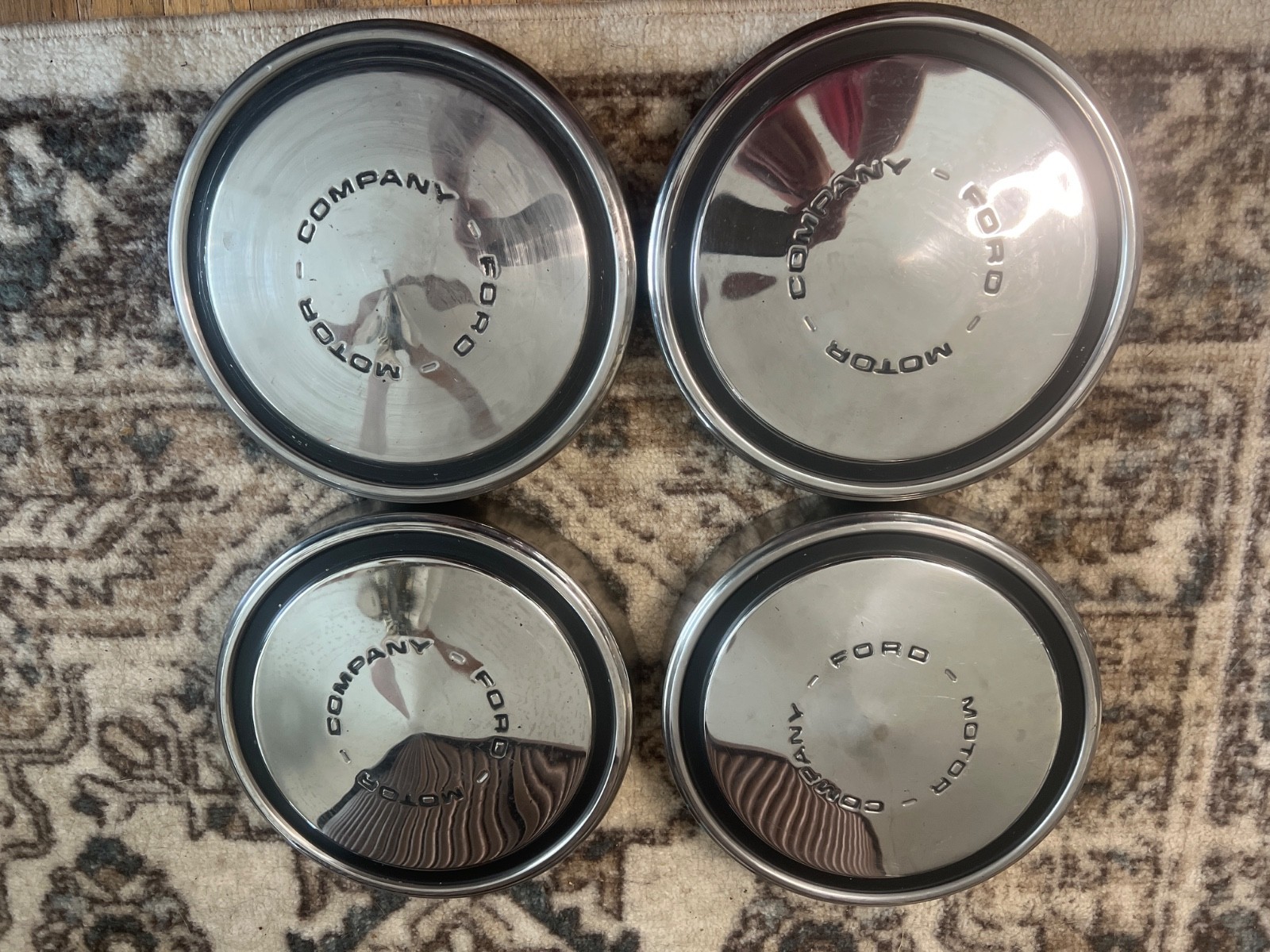 Vintage Ford Motor Company Dog Dish Hub Caps Wheel Cover 10 1/2\