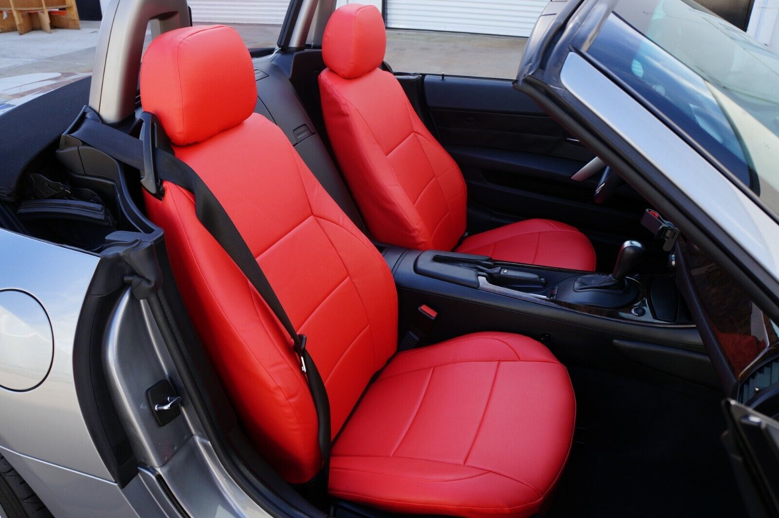 IGGEE S.LEATHER CUSTOM FIT FRONT SEAT COVERS FOR BMW Z4 2003-2008