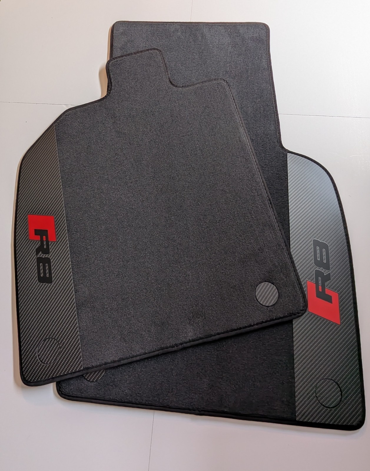 Floor mats  For Audi  R8 Type 4S 2016-2025 Custom   Real Carbon Fiber Inserts