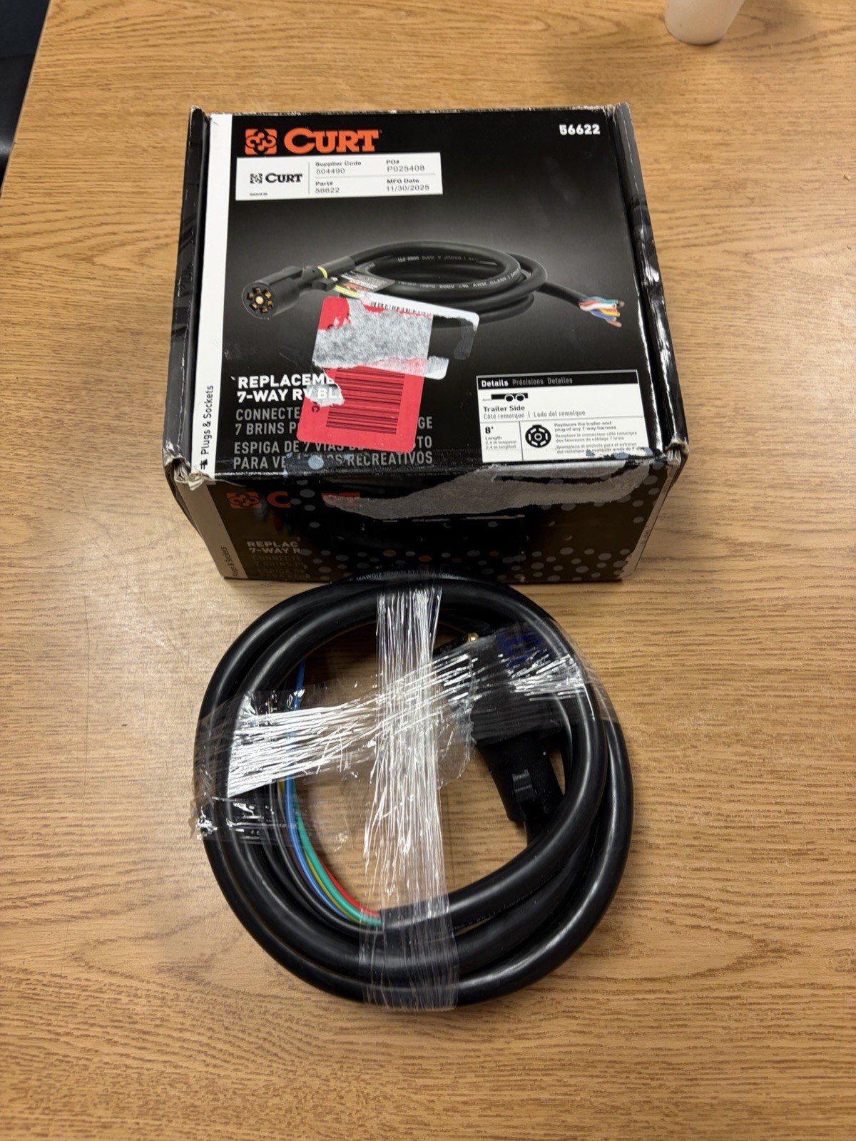 Trailer Connector Kit Curt 7 Way Manufacturing 56623 With Box Trailer Connector Kit Curt 7 Way Manufacturing 56623 With Box