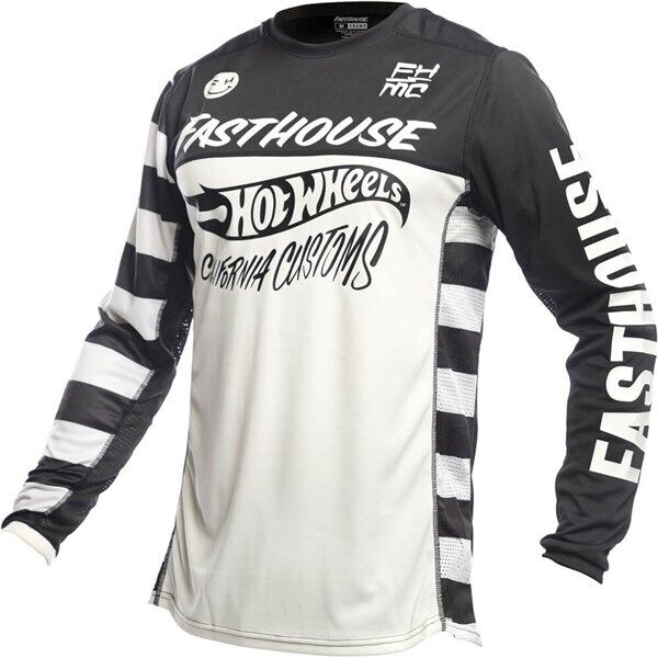 Fasthouse Grindhouse Hot Wheels Jersey, White/Black