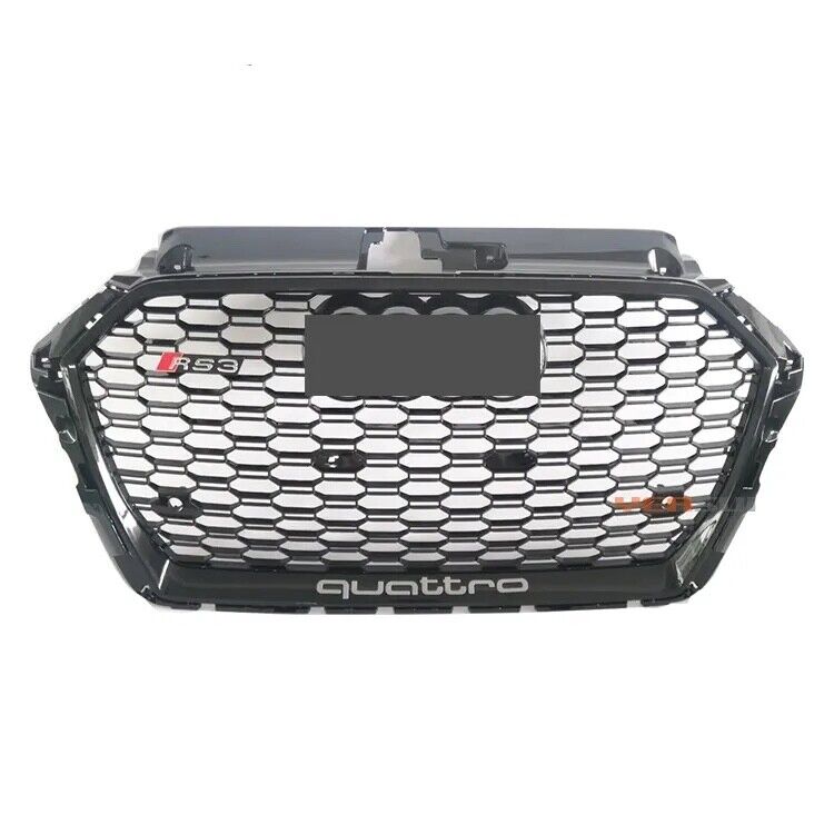 Fits Audi A3 S3 8V5 2017-2019 RS3 Style Grille Front Honeycomb Full Mesh Quattro