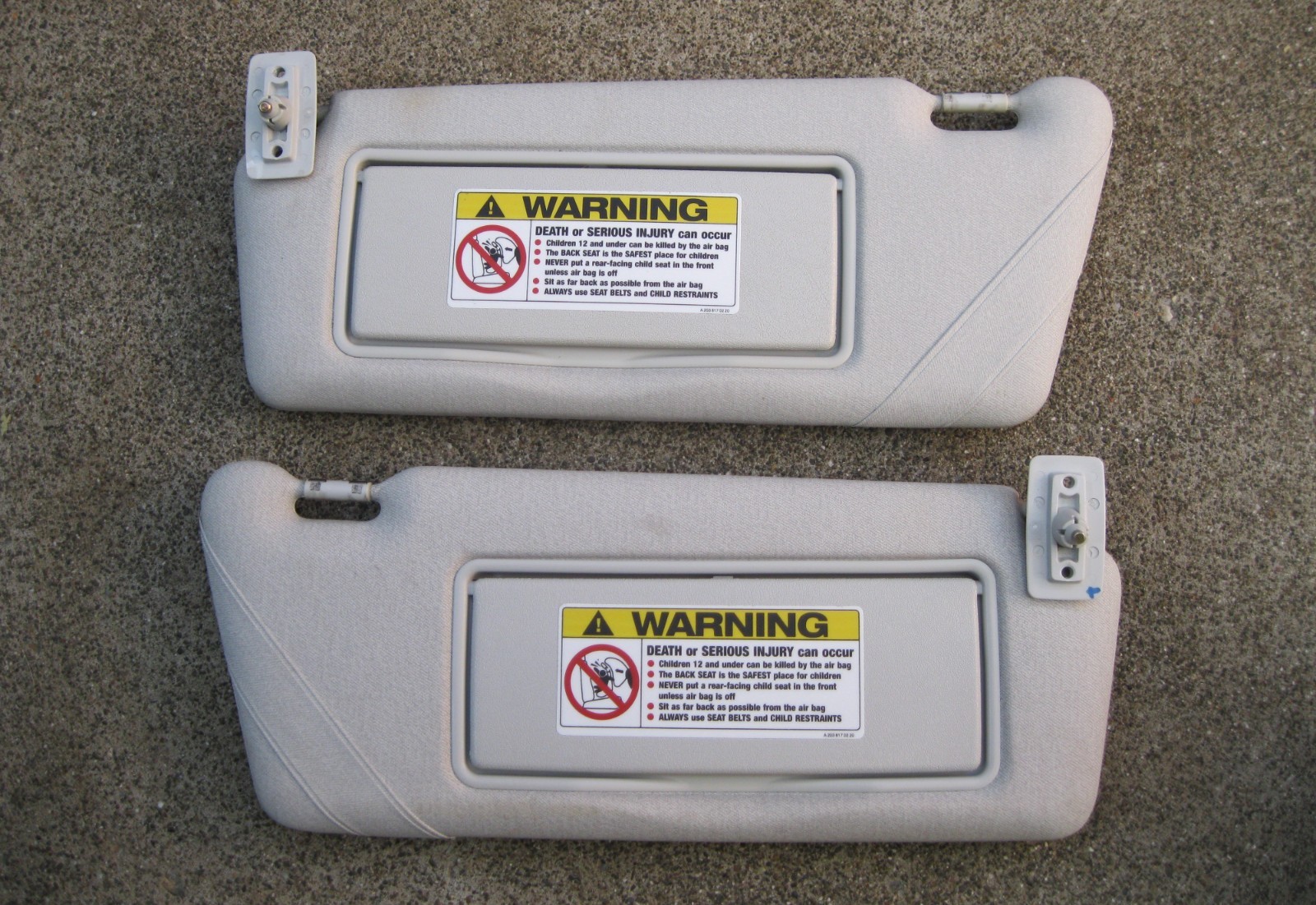 1996-1999 Mercedes-Benz W210 OEM Left & Right Sun Visor Set Gray