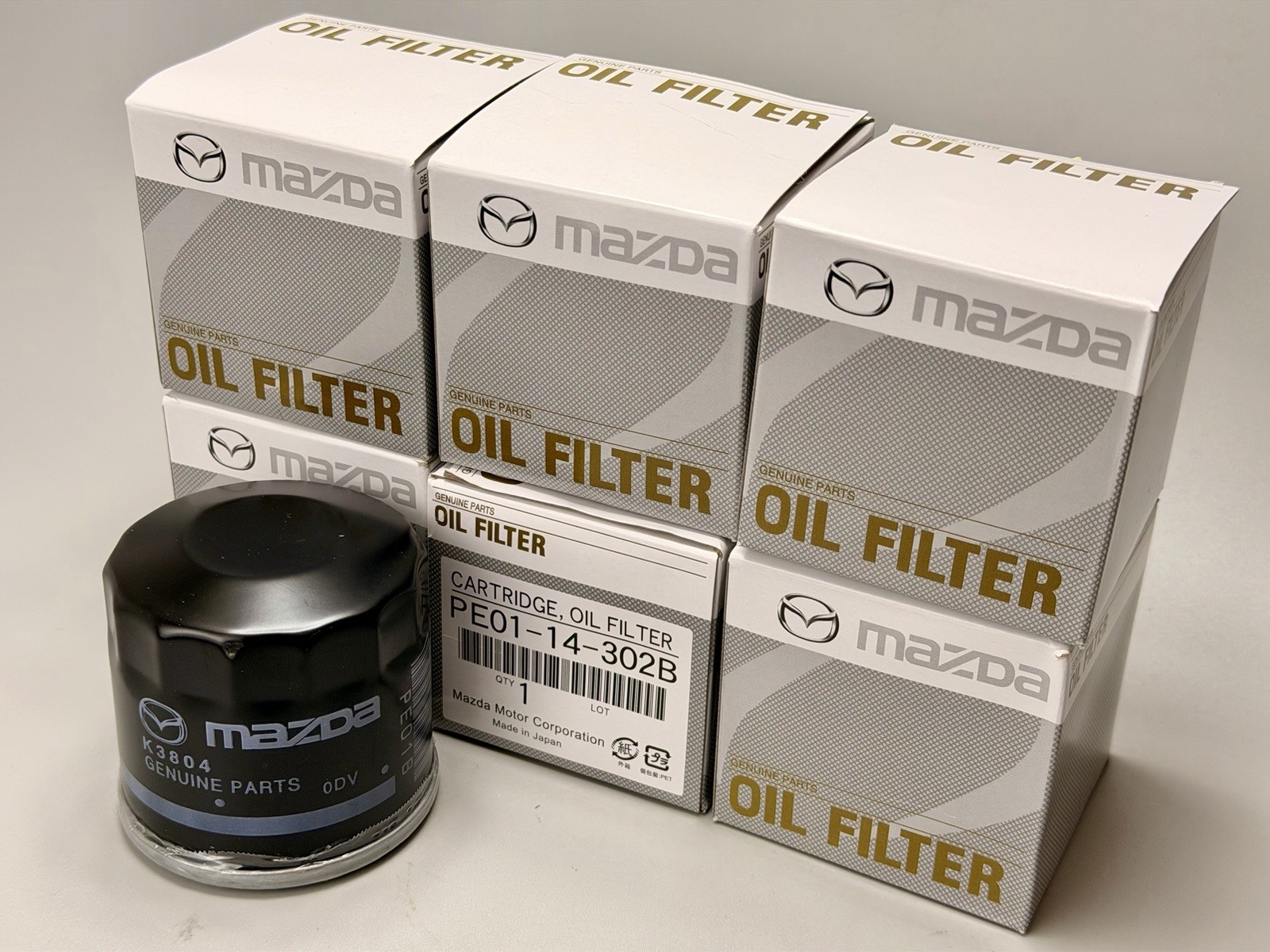 NEW Pack of 6. For Mazda Cartridge Oil Filter PE01-14-302B/302A US Stock NEW Pack of 6. For Mazda Cartridge Oil Filter PE01-14-302B/302A US Stock