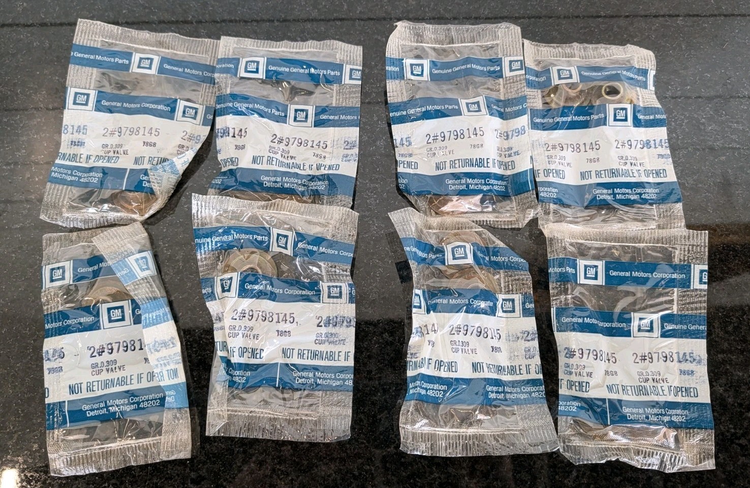 NOS GM OEM 9798145 Valve Spring Cup Set (8 Packs /16 Total) Pontiac 1967-1969 V8
