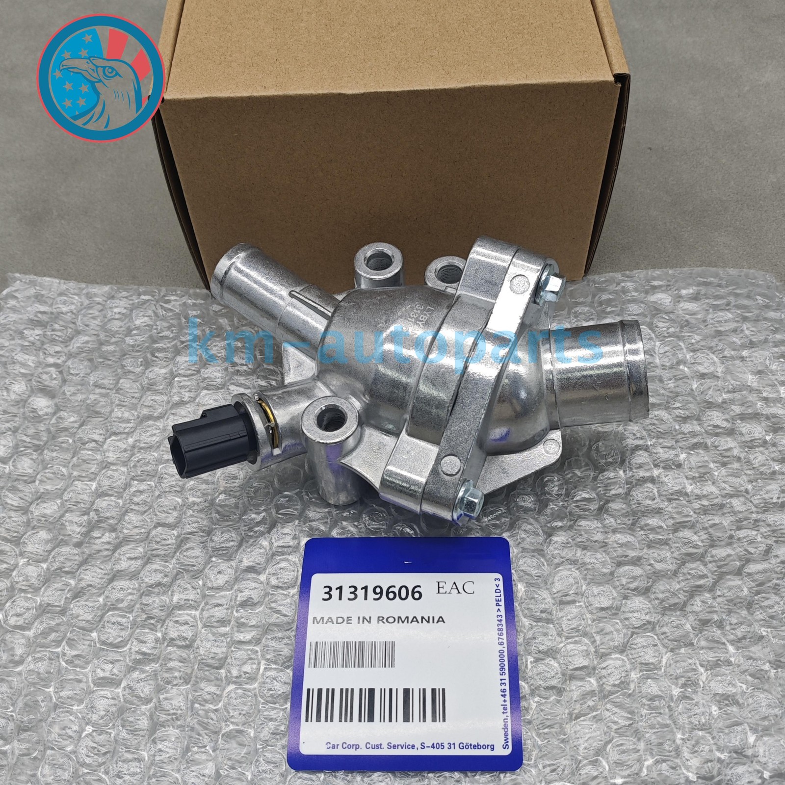 NEW  Thermostat Housing Aluminum Upgrade Kit 31319606 For Volvo C70 V50 S40 C30