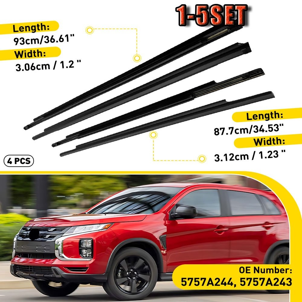For 2011-2023 Mitsubishi Outlander Sport Door Window Seal Belt Molding4-20pcs