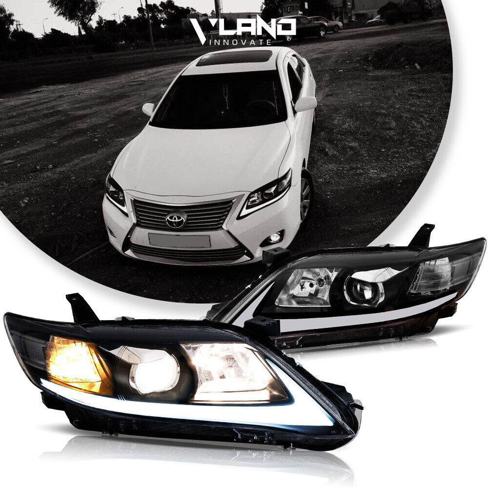 Pair Vland LED Projector Headlights For 2010-2011 TOYOTA CAMRY W/Sequential