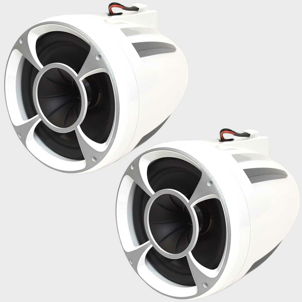 Malibu Boat Wakeboard Tower Speakers 6352037.1-WHT | REV8 White (Pair)