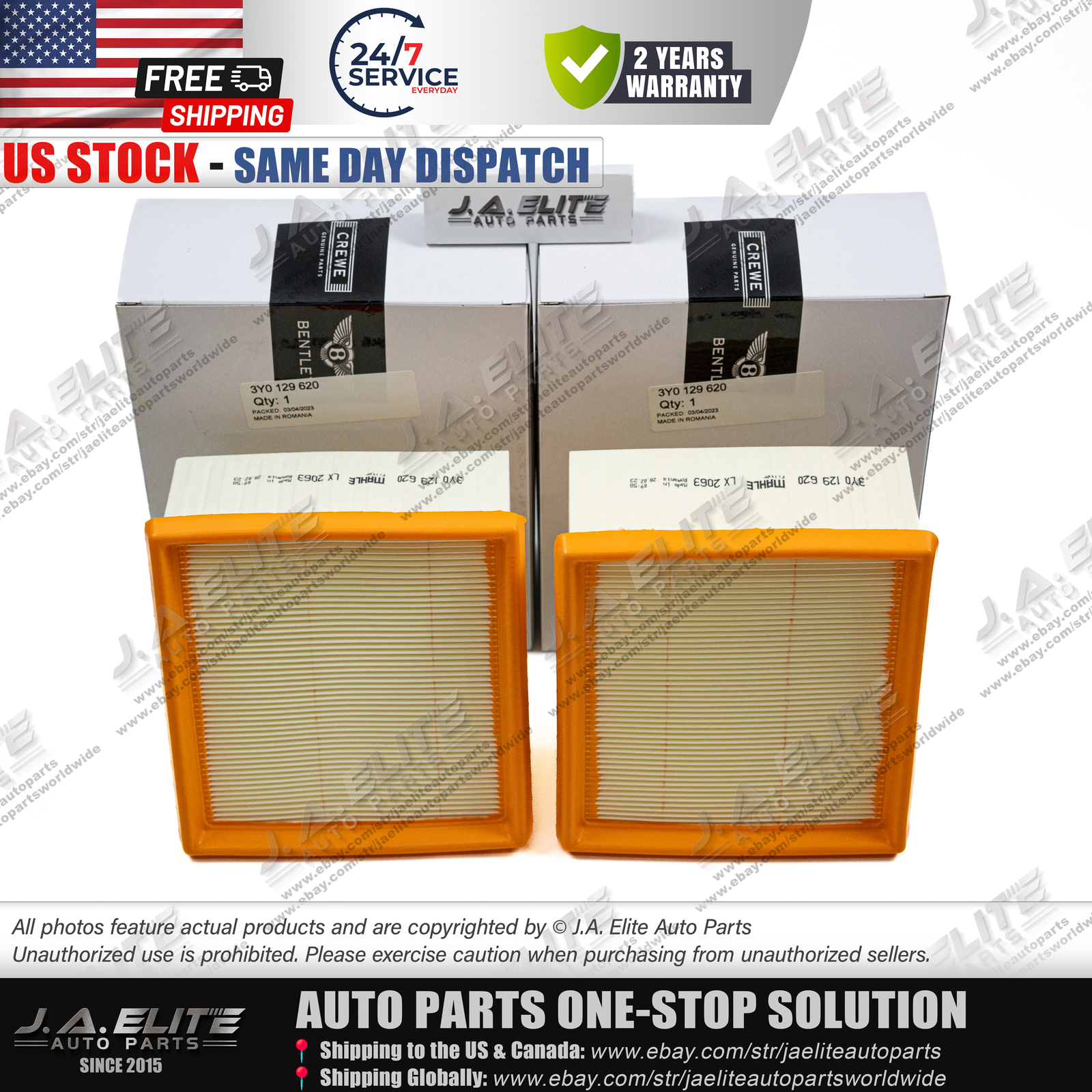 Genuine Bentley Air Filter Set fit Bentley Mulsanne OEM:3Y0129620