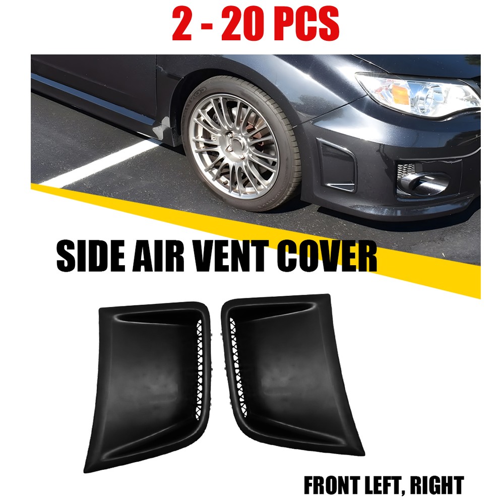 2-20X Black Side Air Vent Scoop Blade Cover for 2008-2014 Subaru Impreza WRX L+R