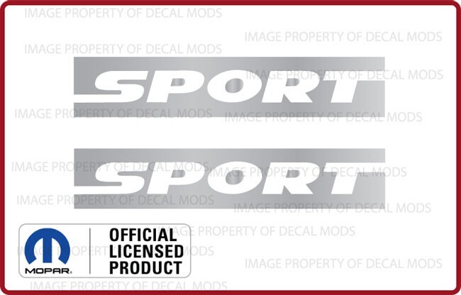 (2x) 07 - 18 Jeep Wrangler fender SPORT JK side decals stickers Silver SJ5K5