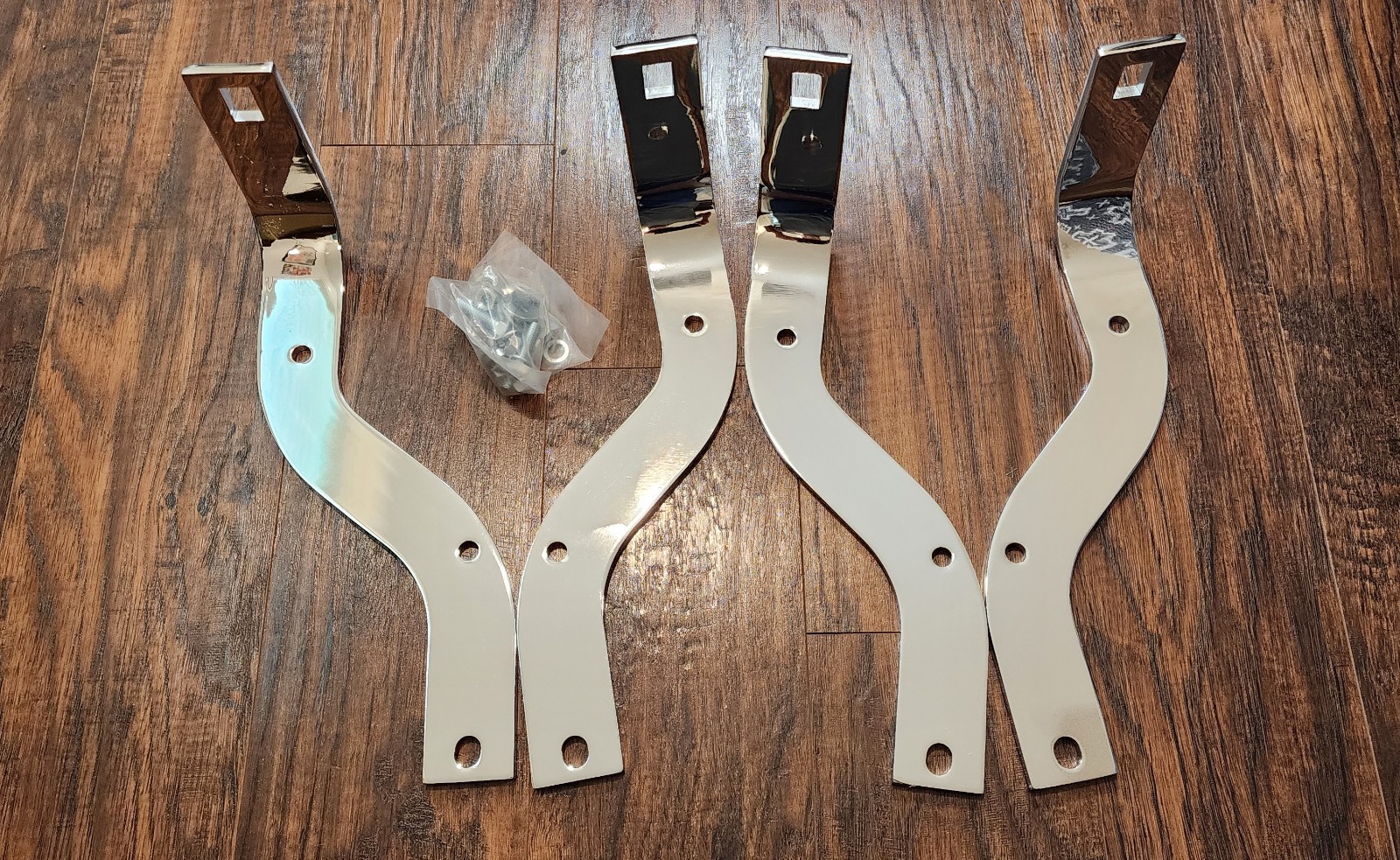 Snugger Style Chrome Bumper Mounting Bracket Set For 1953-56 Ford F100-350... Snugger Style Chrome Bumper Mounting Bracket Set For 1953-56 Ford F100-350...