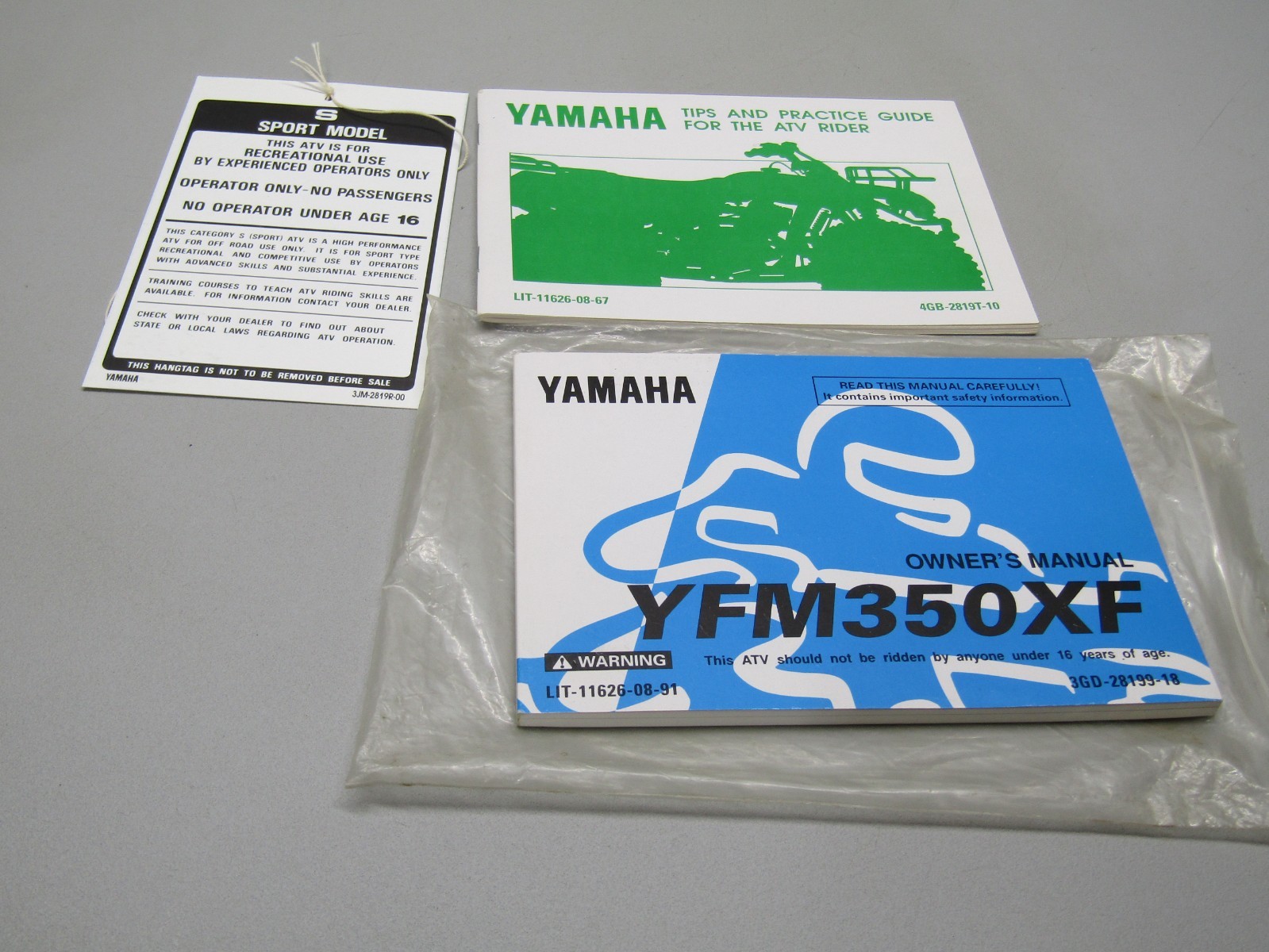 1994 YAMAHA YFM350XF WARRIOR GENUINE OWNERS MANUAL LIT-11626-08-91