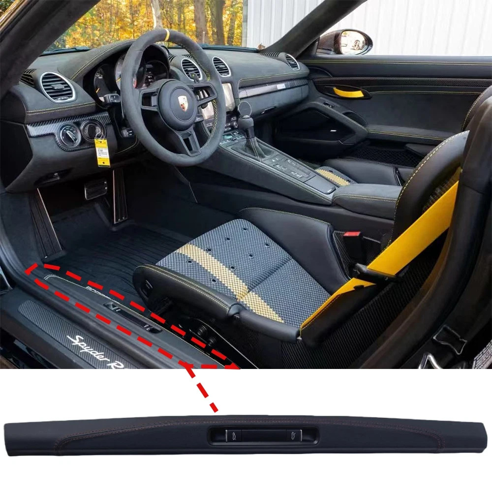 Porsche 991 GT2 RS turbo black leather camine red stitching door sill entrance Porsche 991 GT2 RS turbo black leather camine red stitching door sill entrance