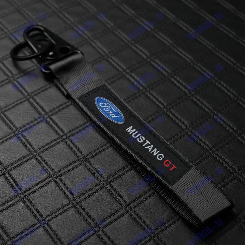 For Ford Mustang GT Universal Keychain Metal key Ring Hook Strap Lanyard Nylon