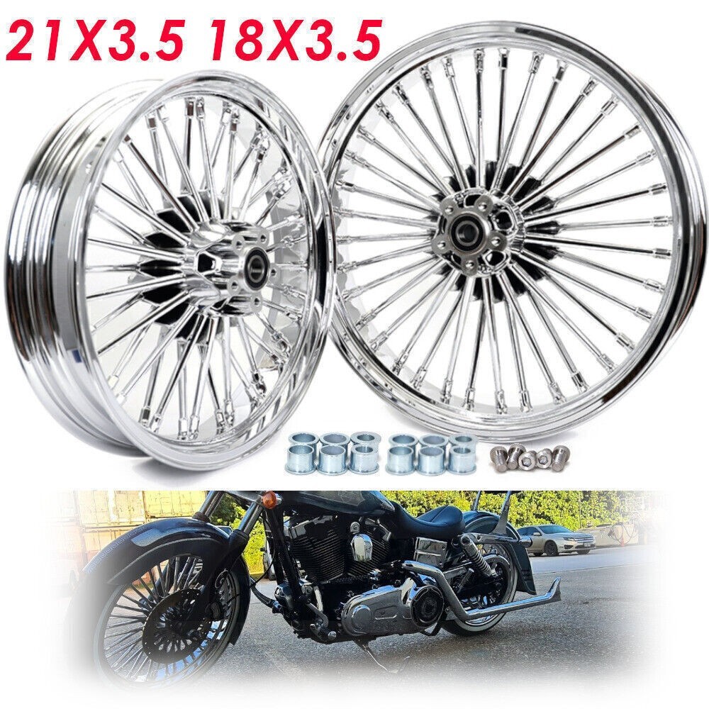 21x3.5 18x3.5 Fat Spoke Wheels Rims for Harley Softail Deluxe FLSTNI FLSTN FLSTC