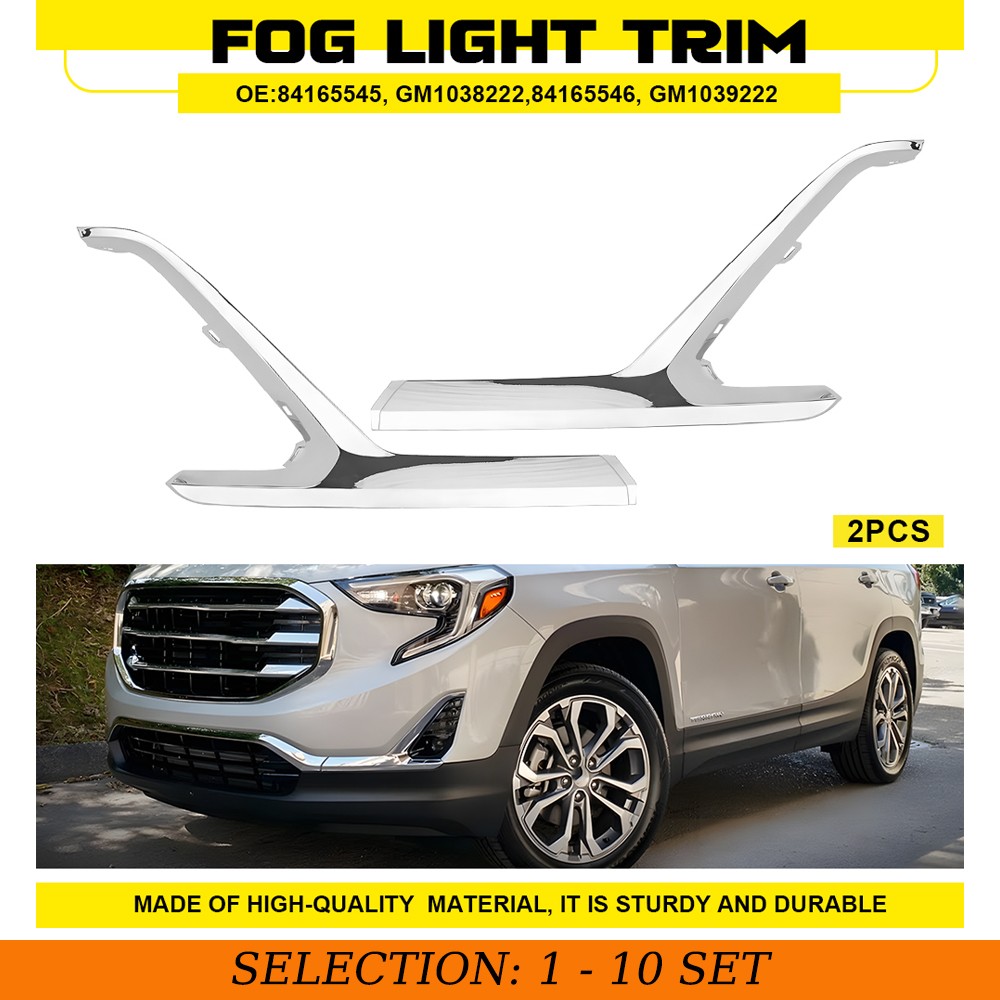 2-20PCS Silver Bumper Fog Light Cover Bezel Left Right for 2018-2021 GMC Terrain