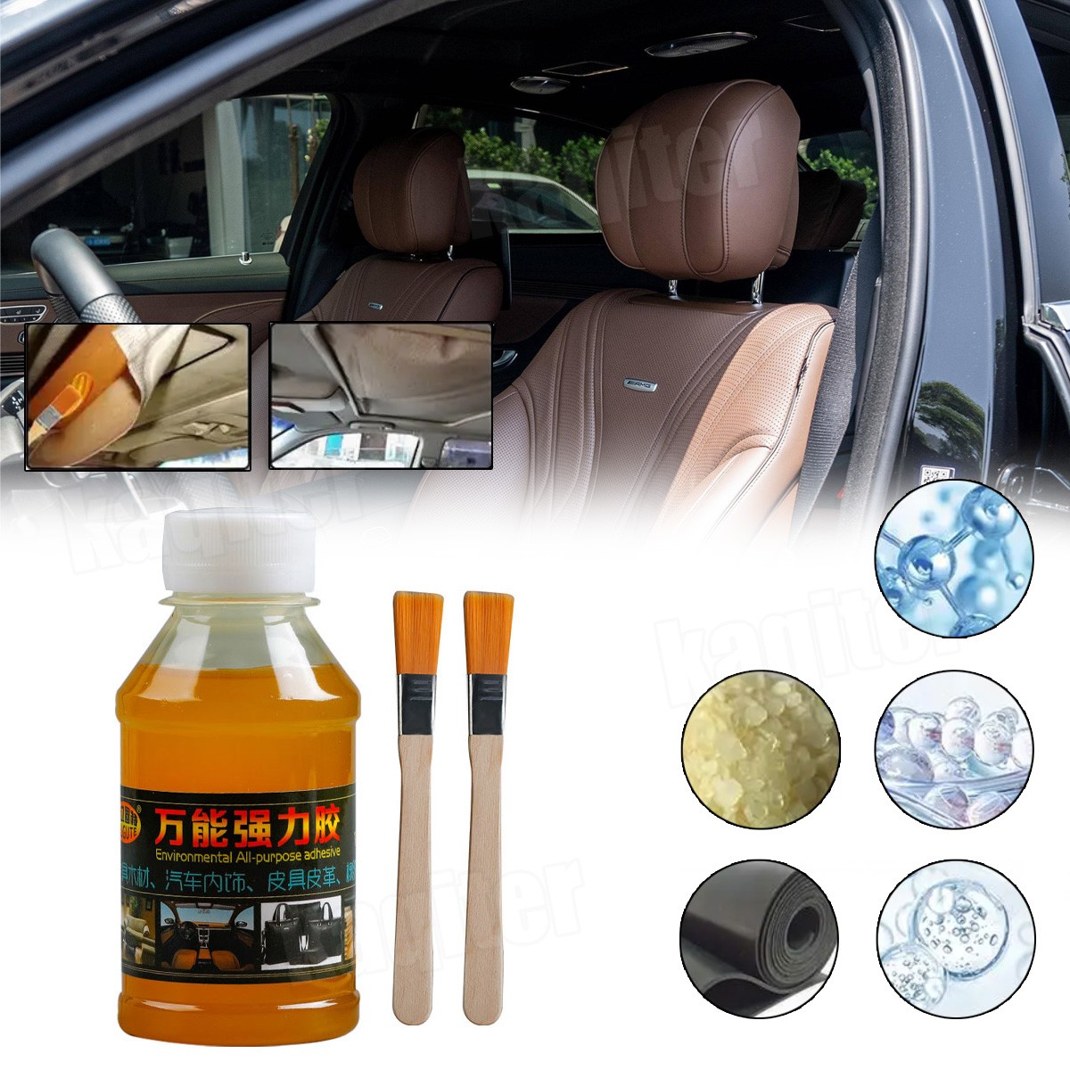100ml Car Roof Liner Repair Glue Fabric Breaking Leather Ageing Resistance Tool