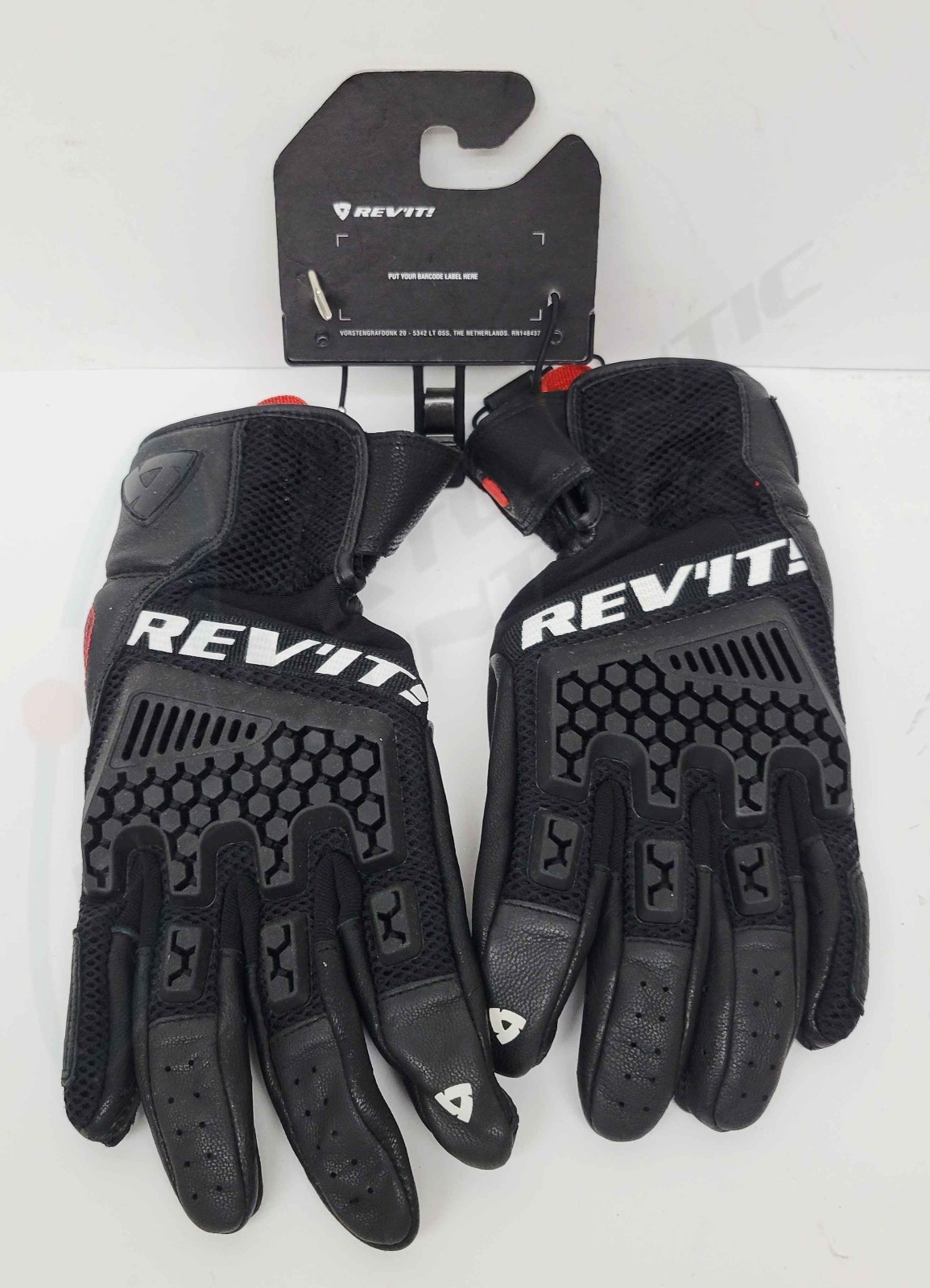 REV\'IT Riding Biker Gloves Men\'s Medium Black Dune Padded PWR Shield YGS029