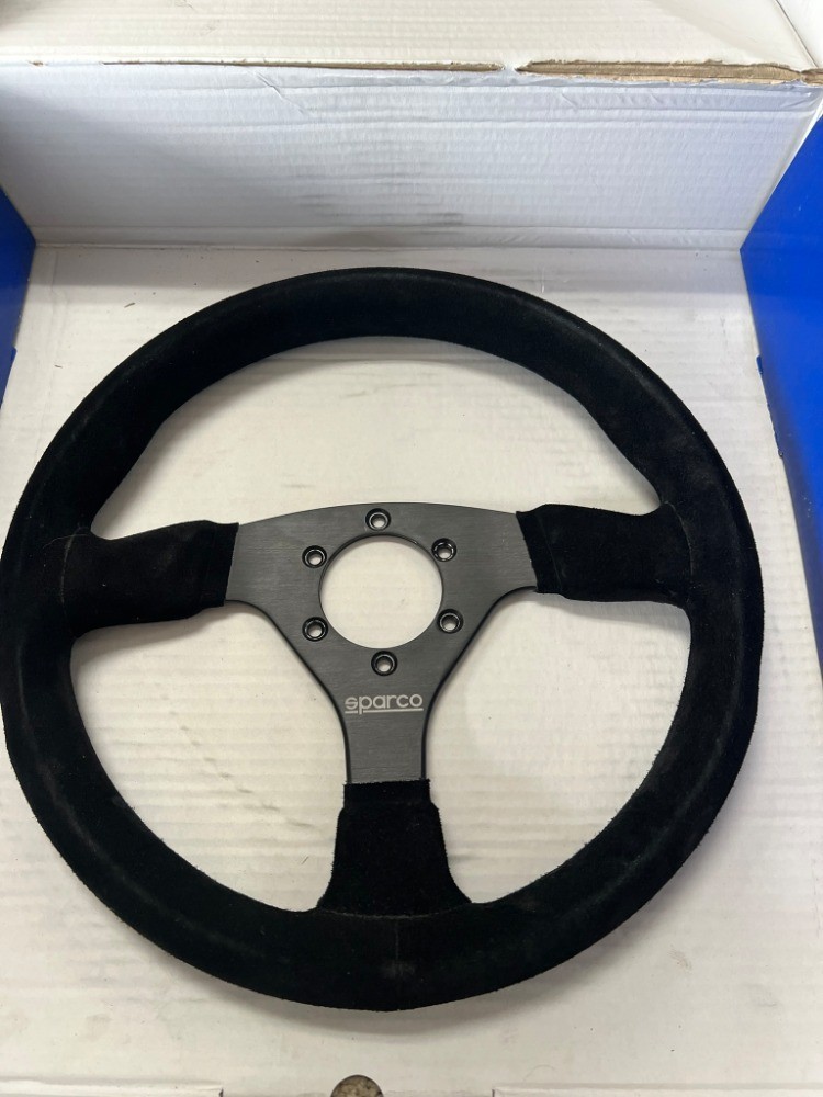 Sparco-015R383PSN Series Competition Black Suede Steering Wheel Sparco-015R383PSN Series Competition Black Suede Steering Wheel
