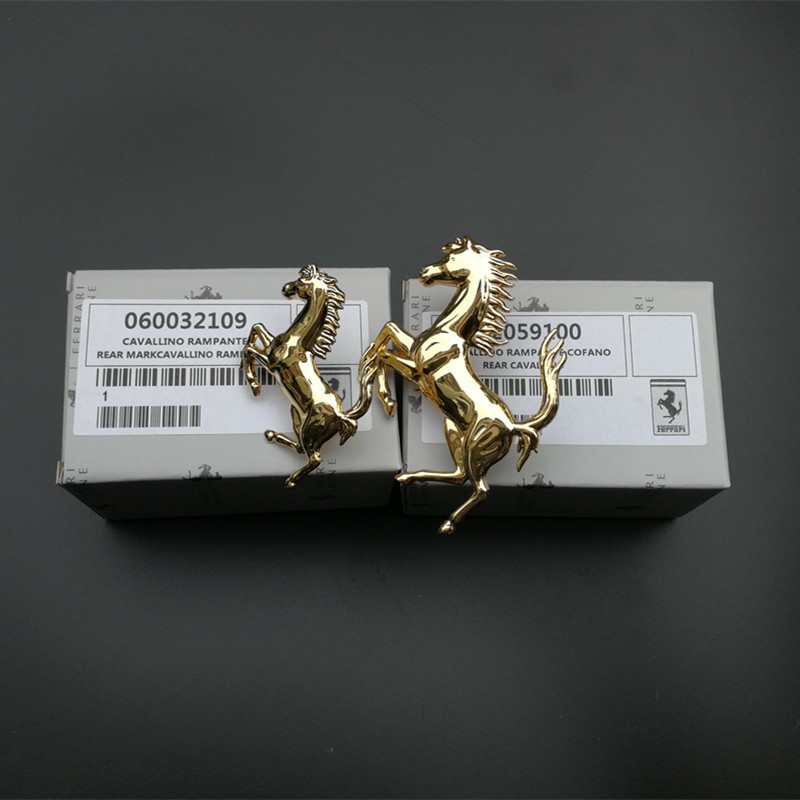Ferrari 458 Italia&Spider Front&Rear Bumper Gold Horse Badge Emblem Kit New