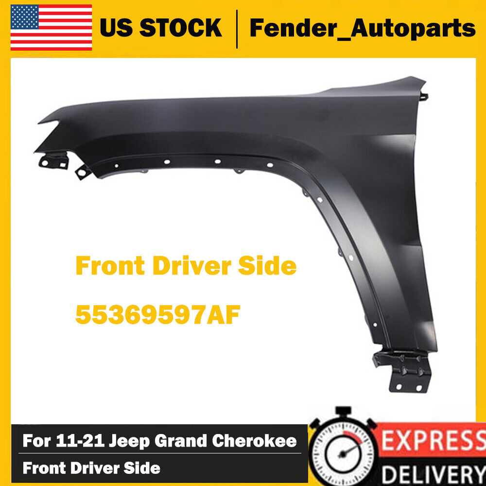 1PC Fender For 2011-2022 Jeep Grand Cherokee Front Driver Side Primed Steel